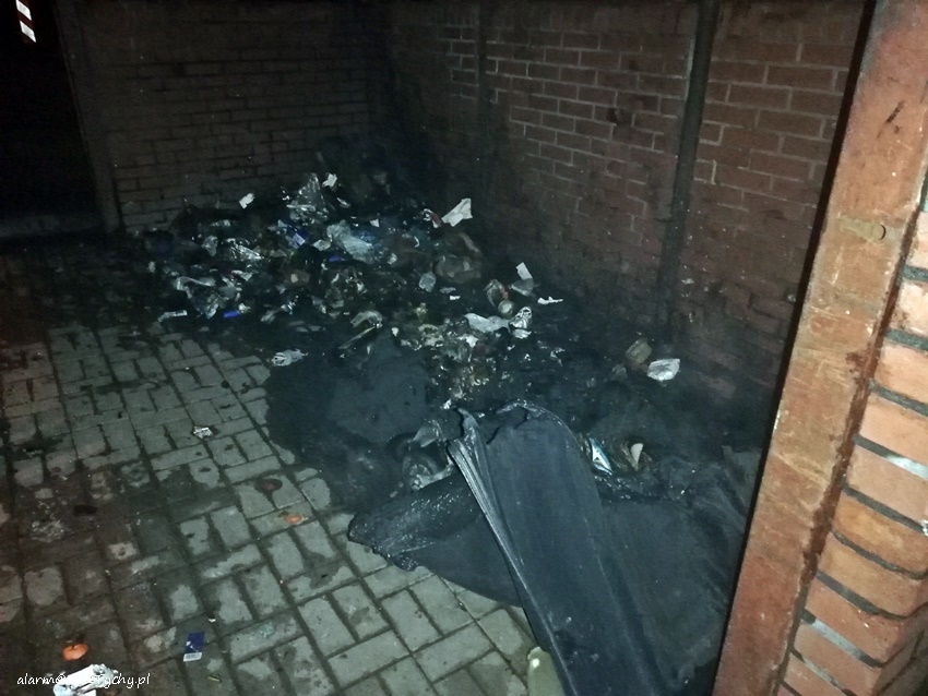 POŻAR ŚMIETNIKA - USZKODZONY SAMOCHÓD POŻAR ŚMIETNIKA - USZKODZONY SAMOCHÓD